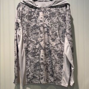 Huk Gray and White Camouflage Hoodie